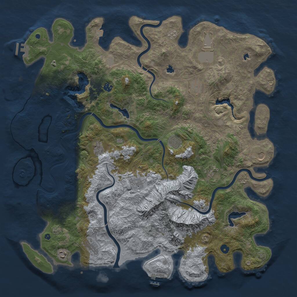 Rust Map: Procedural Map, Size: 5000, Seed: 279074833, 17 Monuments