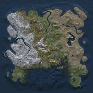 Thumbnail Rust Map: Procedural Map, Size: 4300, Seed: 1317753097, 17 Monuments