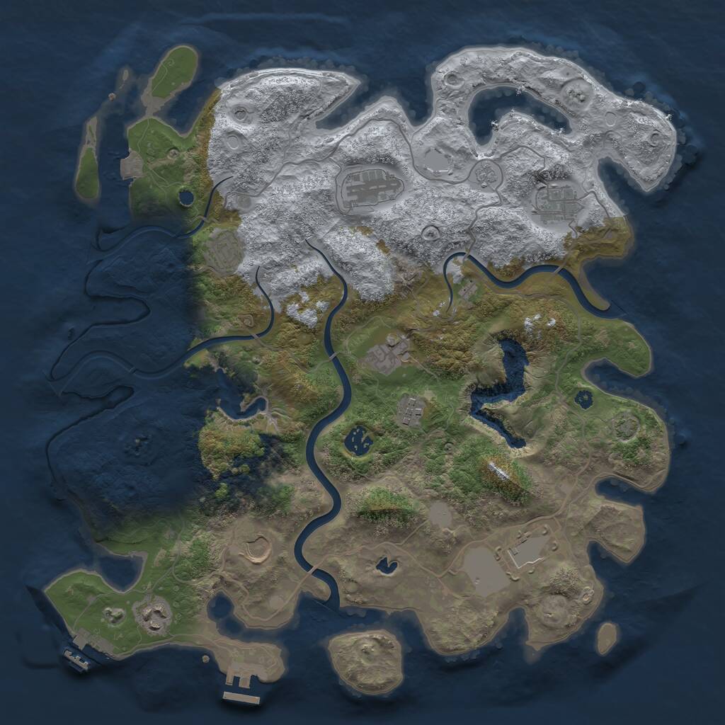 Rust Map: Procedural Map, Size: 4000, Seed: 6911169, 15 Monuments