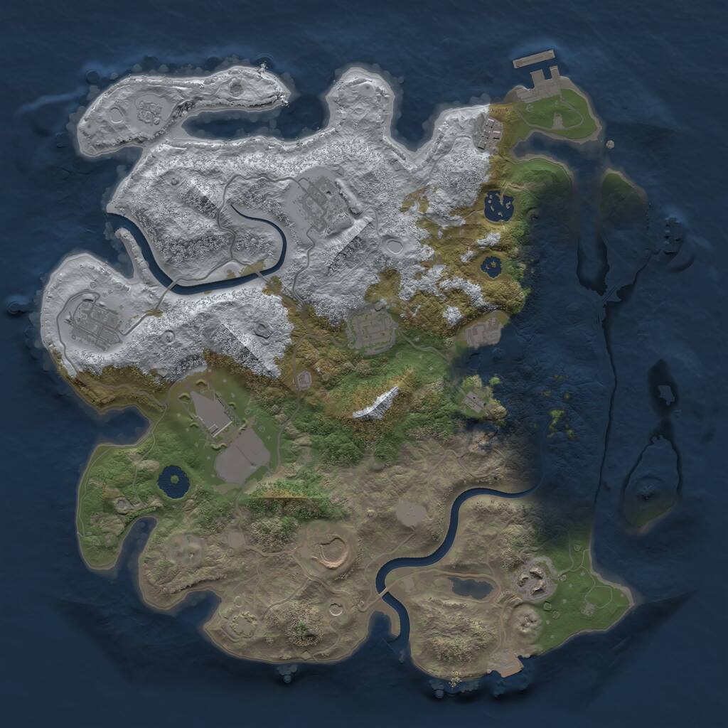 Rust Map: Procedural Map, Size: 3500, Seed: 1522233077, 15 Monuments