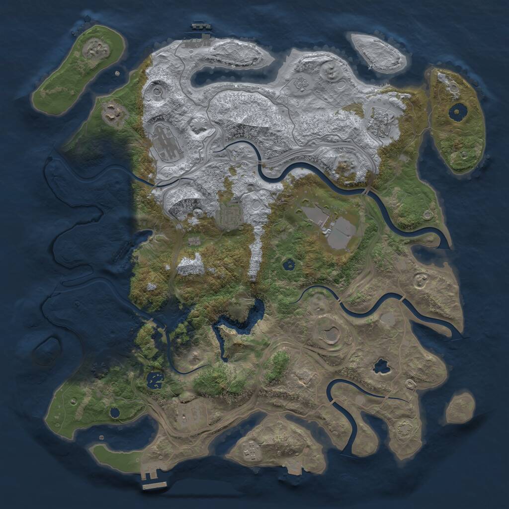 Rust Map: Procedural Map, Size: 4250, Seed: 646887780, 15 Monuments