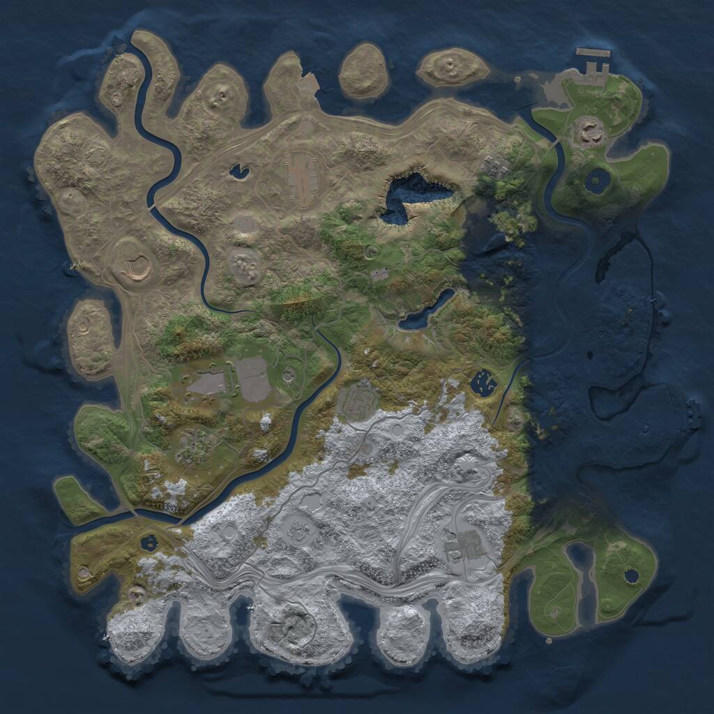 Rust Map: Procedural Map, Size: 4250, Seed: 24854, 16 Monuments