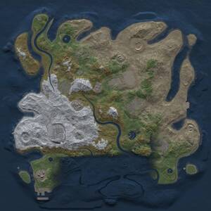 Thumbnail Rust Map: Procedural Map, Size: 3900, Seed: 1021365687, 16 Monuments