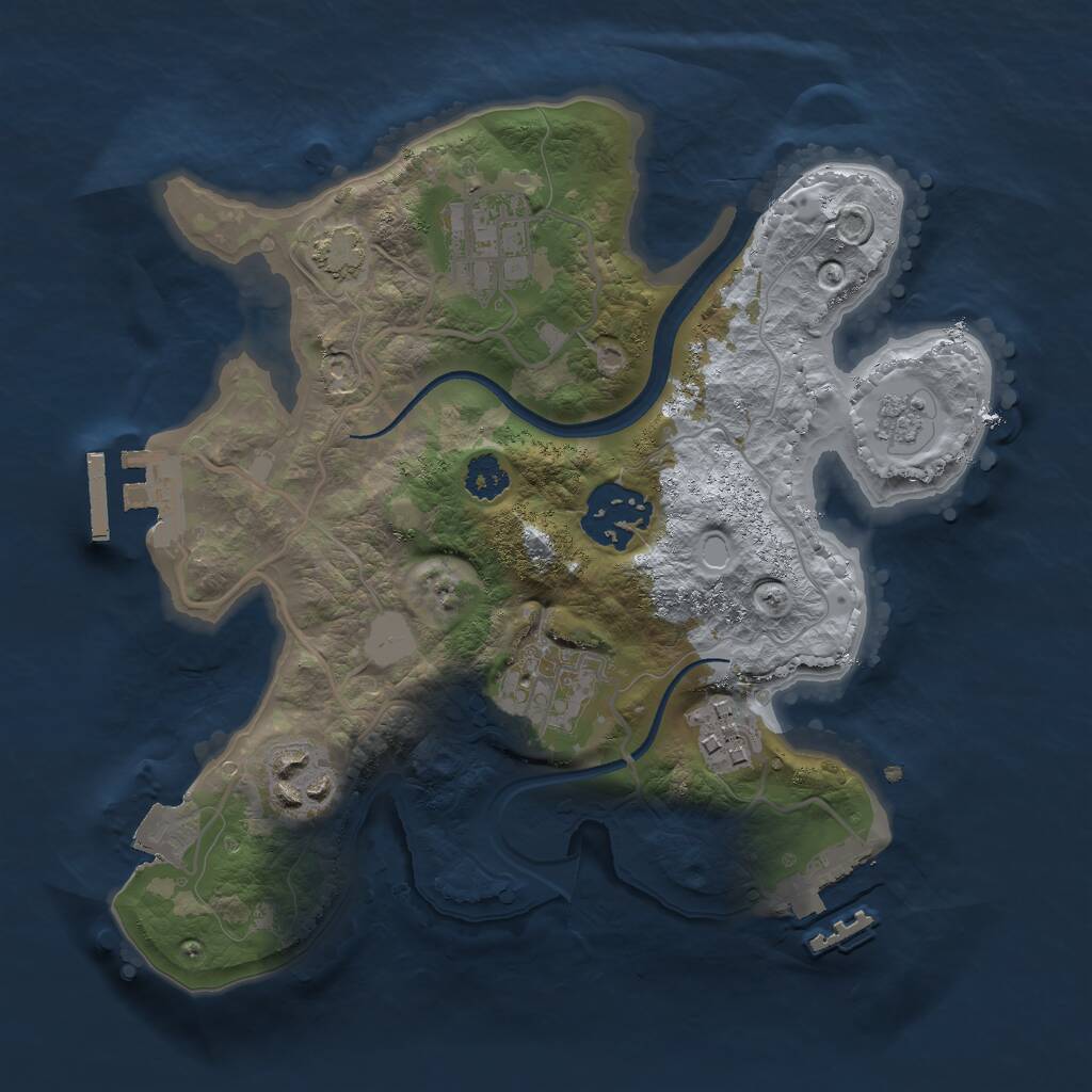 Rust Map: Procedural Map, Size: 2500, Seed: 335783983, 10 Monuments
