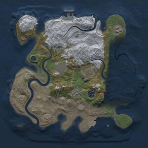 Thumbnail Rust Map: Procedural Map, Size: 3000, Seed: 1593681955, 11 Monuments
