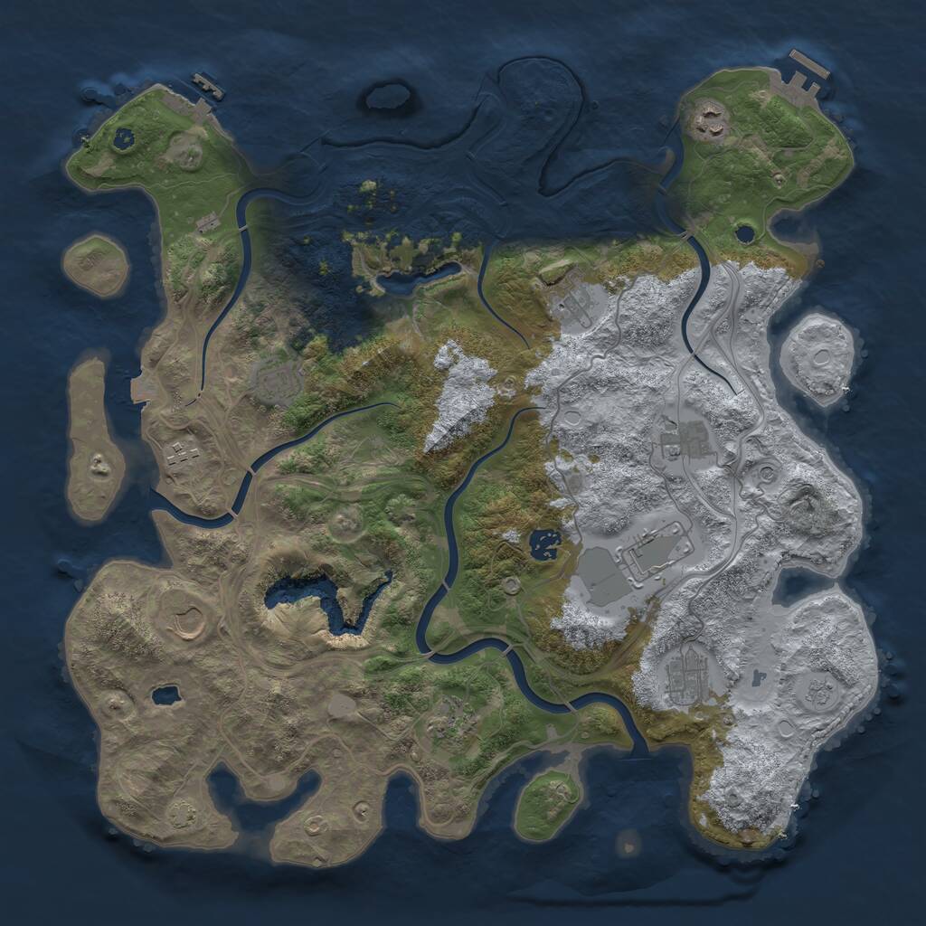 Rust Map: Procedural Map, Size: 4250, Seed: 688688136, 16 Monuments