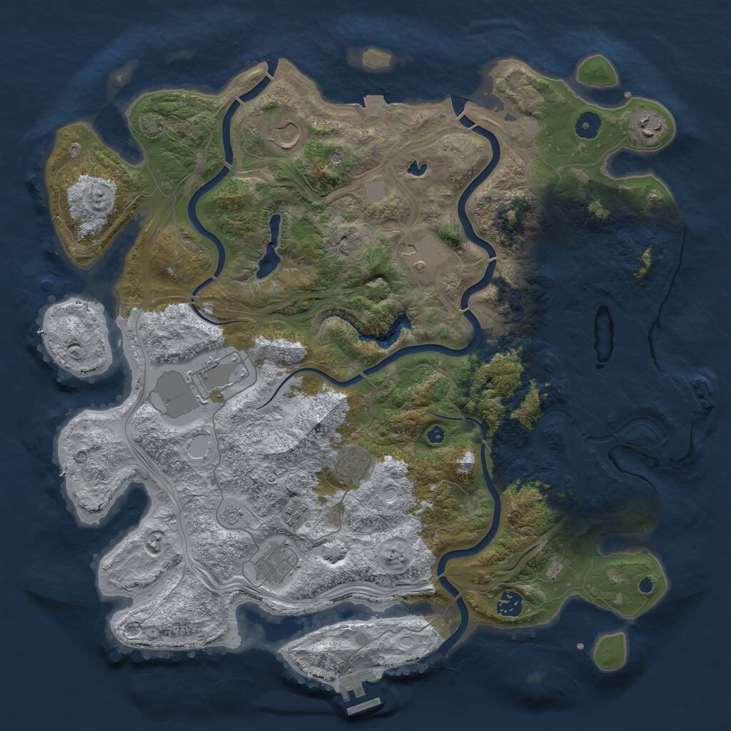 Rust Map: Procedural Map, Size: 4250, Seed: 1415462784, 14 Monuments