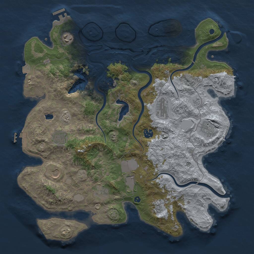 Rust Map: Procedural Map, Size: 4000, Seed: 661579548, 16 Monuments