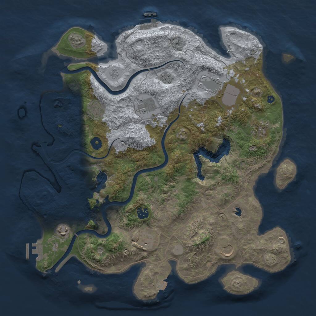 Rust Map: Procedural Map, Size: 4000, Seed: 1629449580, 15 Monuments