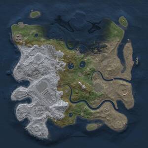 Thumbnail Rust Map: Procedural Map, Size: 3500, Seed: 8059324, 14 Monuments