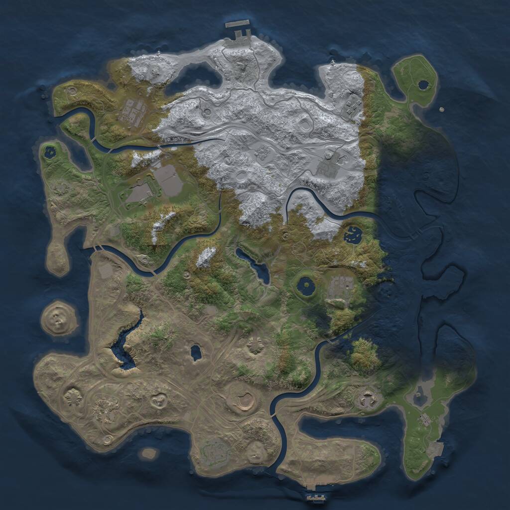 Rust Map: Procedural Map, Size: 4250, Seed: 787057622, 16 Monuments