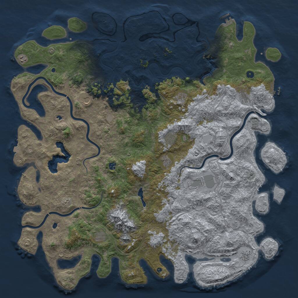 Rust Map: Procedural Map, Size: 6000, Seed: 1164736422, 17 Monuments