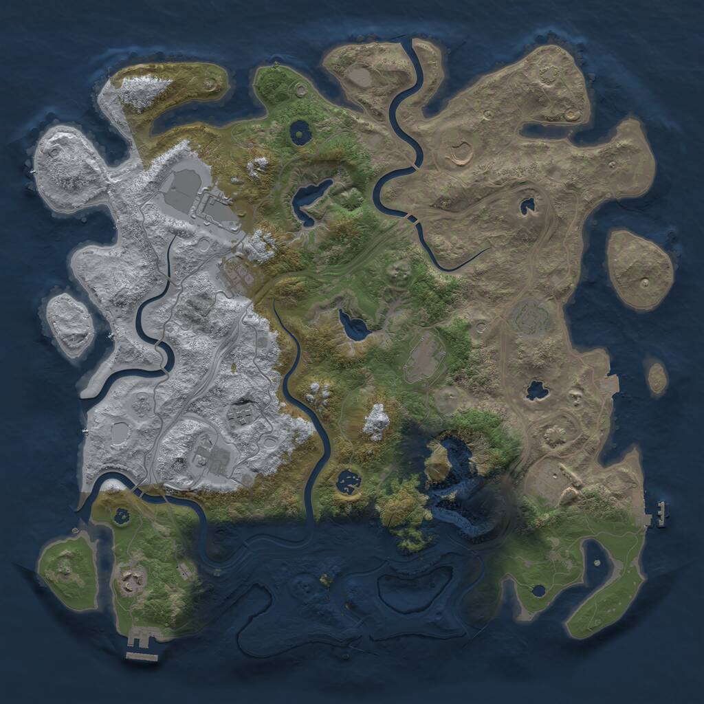 Rust Map: Procedural Map, Size: 4500, Seed: 1402802664, 16 Monuments