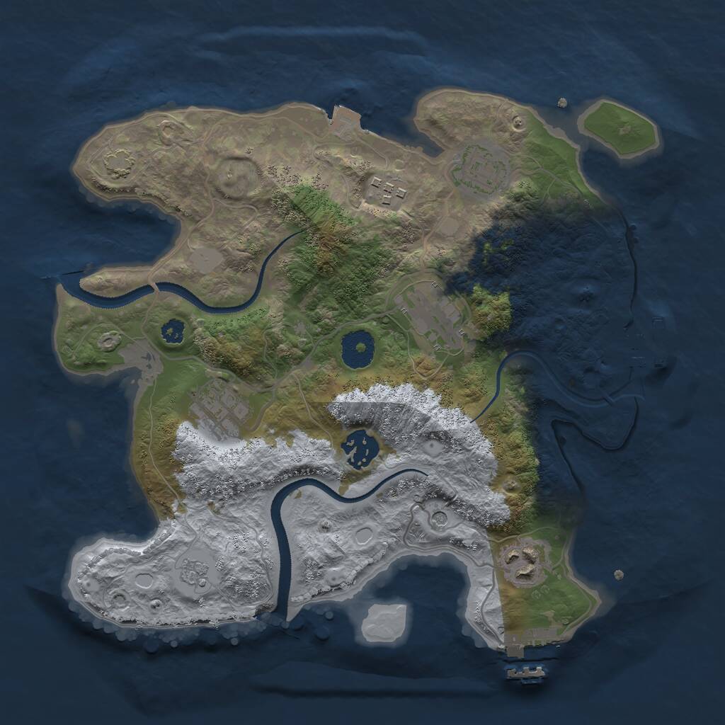 Rust Map: Procedural Map, Size: 3000, Seed: 669562255, 12 Monuments