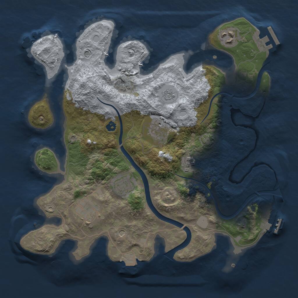 Rust Map: Procedural Map, Size: 3000, Seed: 500206531, 11 Monuments