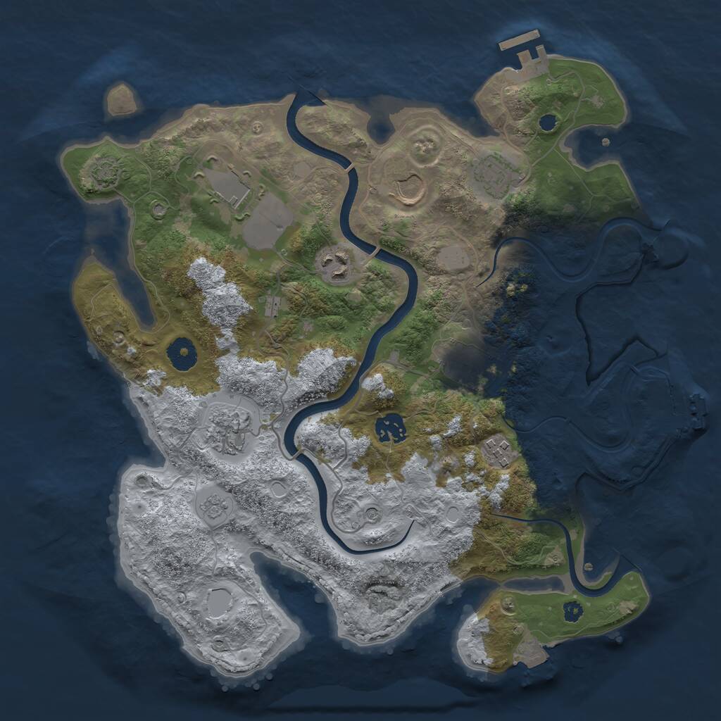 Rust Map: Procedural Map, Size: 3500, Seed: 1562008663, 14 Monuments