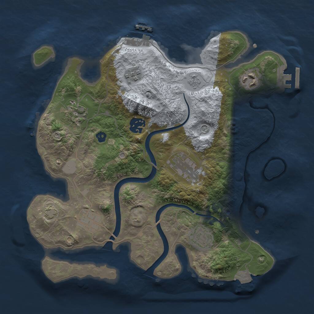 Rust Map: Procedural Map, Size: 3000, Seed: 5402, 13 Monuments