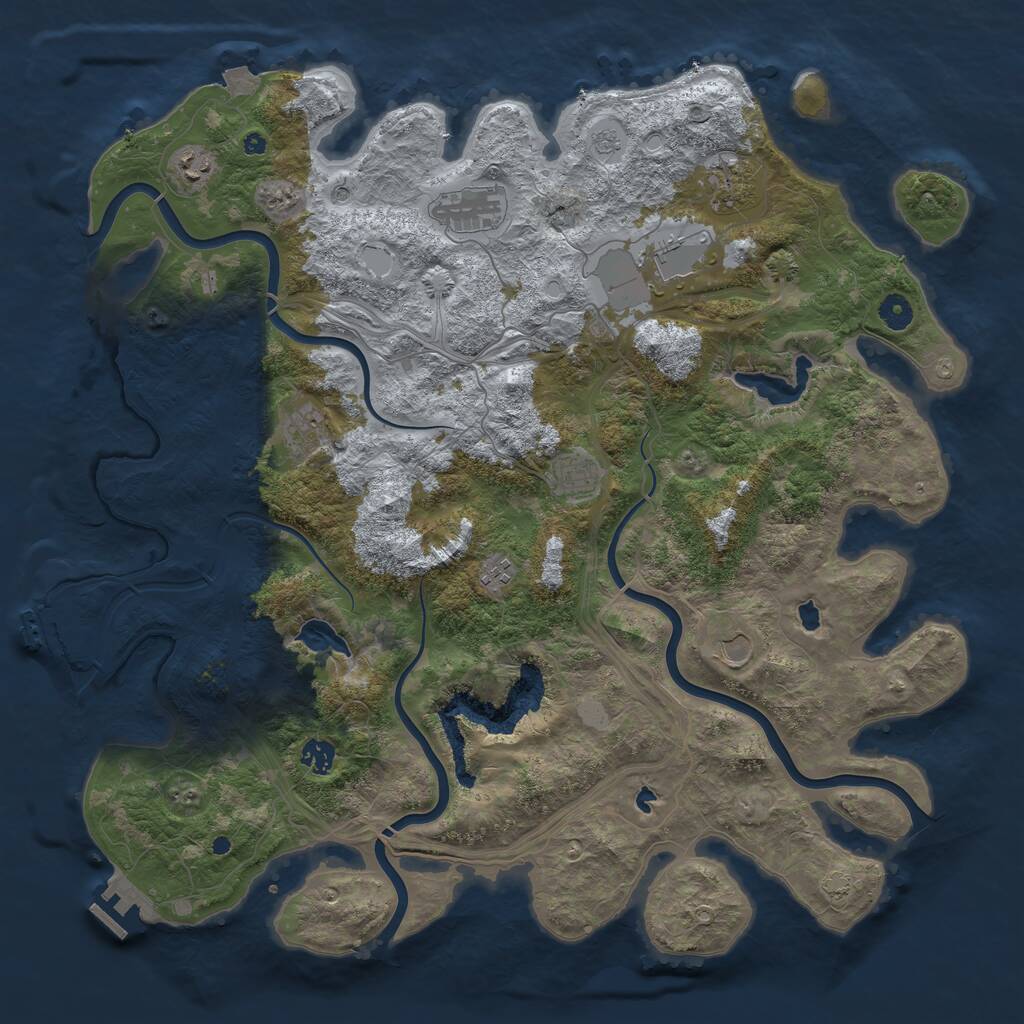 Rust Map: Procedural Map, Size: 4500, Seed: 937298830, 15 Monuments