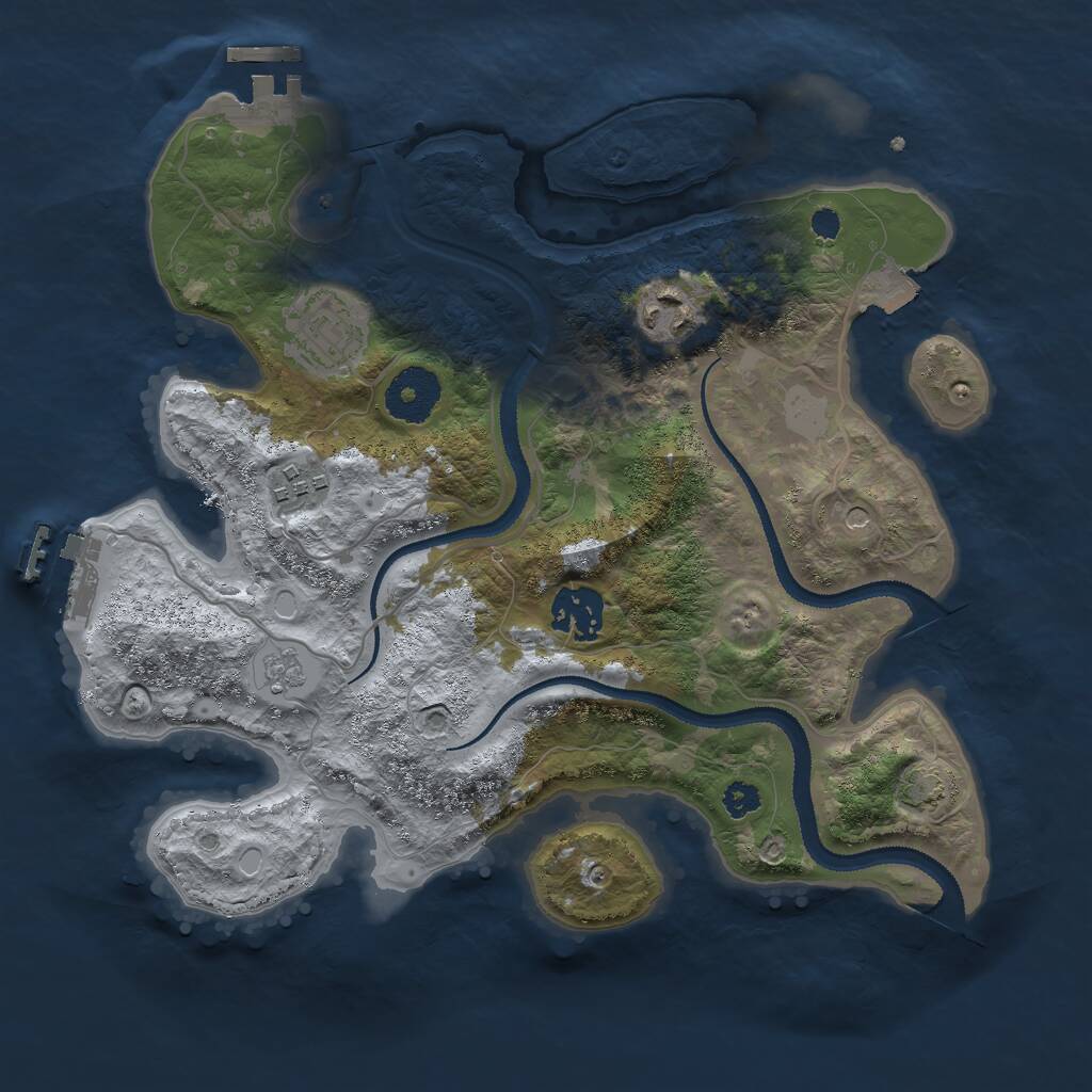 Rust Map: Procedural Map, Size: 3000, Seed: 7216385, 10 Monuments