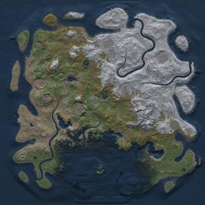 Thumbnail Rust Map: Procedural Map, Size: 5000, Seed: 1600654651, 16 Monuments