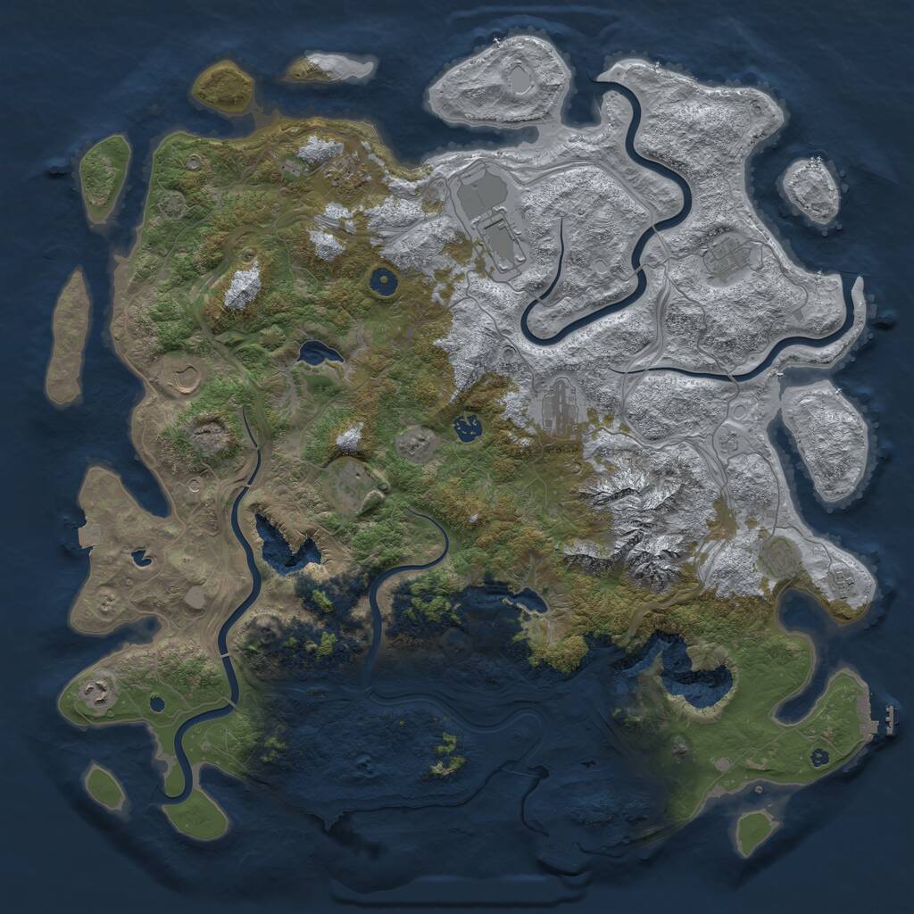 Rust Map: Procedural Map, Size: 5000, Seed: 1600654651, 16 Monuments