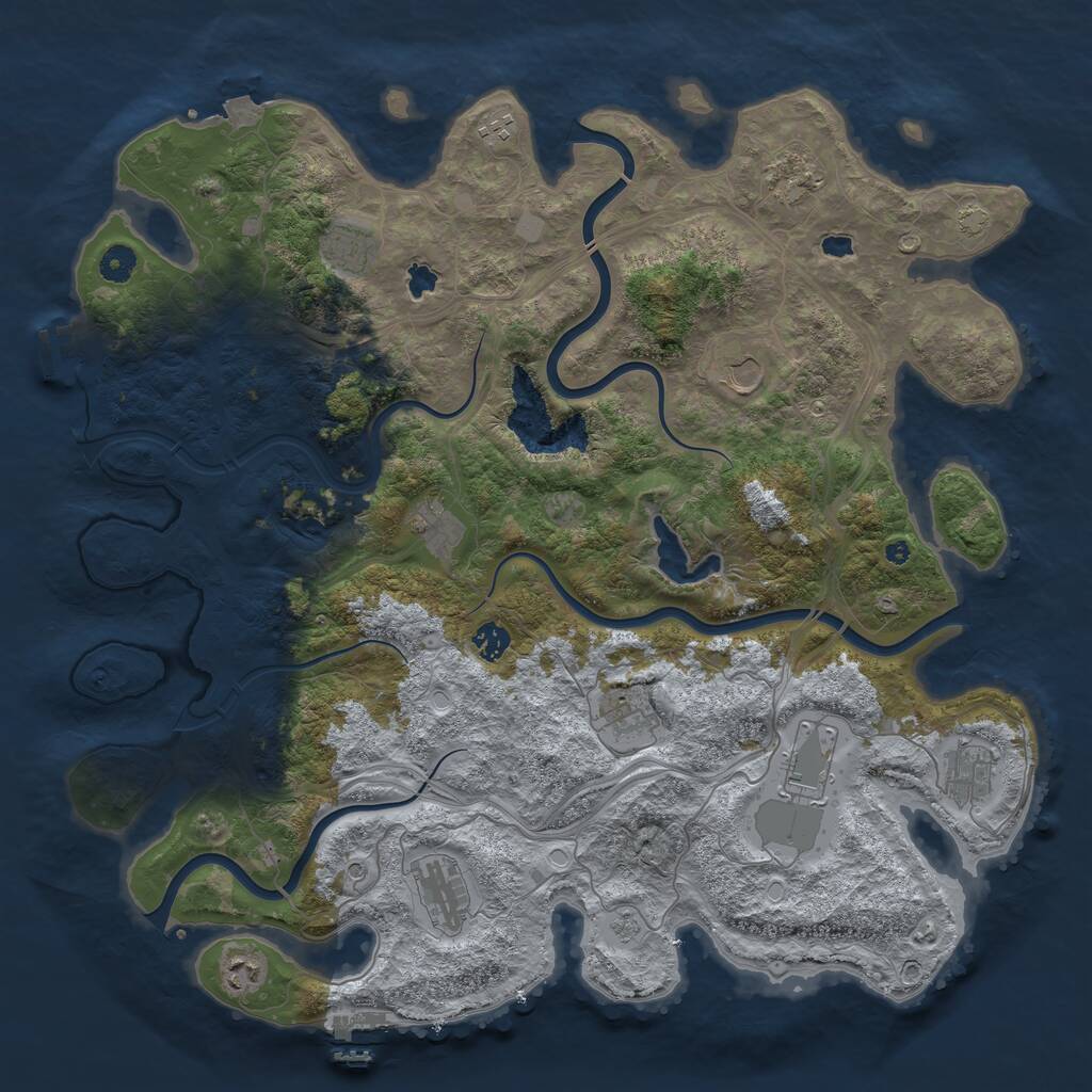 Rust Map: Procedural Map, Size: 4500, Seed: 1618798840, 17 Monuments