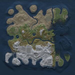 Thumbnail Rust Map: Procedural Map, Size: 3500, Seed: 1340166196, 11 Monuments