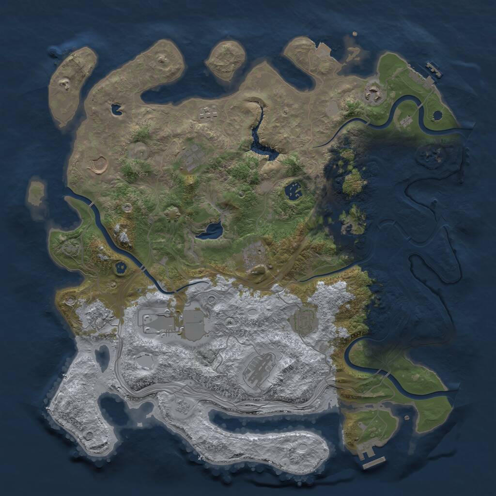 Rust Map: Procedural Map, Size: 4250, Seed: 1546361286, 17 Monuments