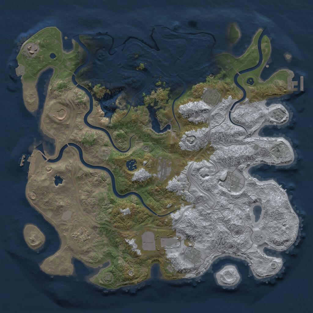 Rust Map: Procedural Map, Size: 4250, Seed: 1344164101, 16 Monuments