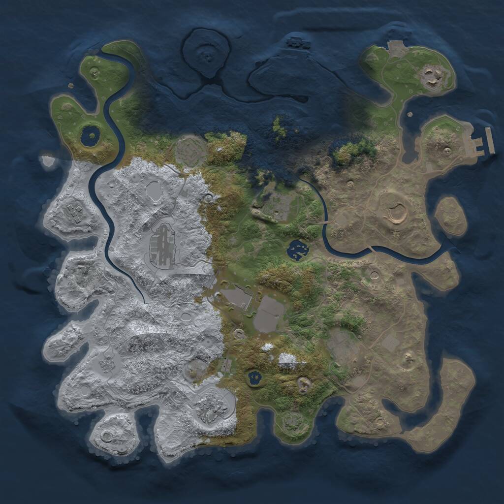 Rust Map: Procedural Map, Size: 3750, Seed: 2013040674, 16 Monuments