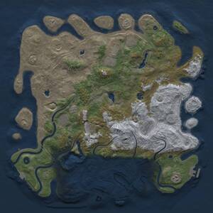 Thumbnail Rust Map: Procedural Map, Size: 4700, Seed: 77676676, 17 Monuments