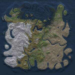 Thumbnail Rust Map: Procedural Map, Size: 4500, Seed: 297871289, 16 Monuments