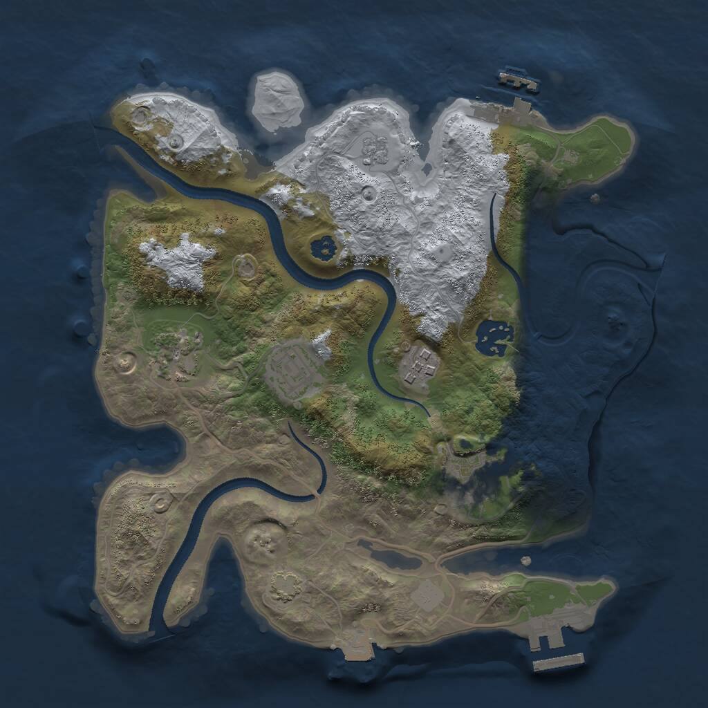 Rust Map: Procedural Map, Size: 2800, Seed: 852466837, 10 Monuments