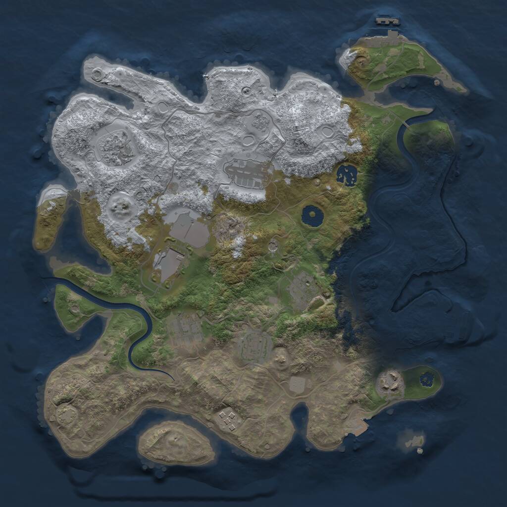 Rust Map: Procedural Map, Size: 3500, Seed: 585034239, 15 Monuments