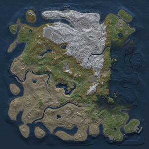 Thumbnail Rust Map: Procedural Map, Size: 4500, Seed: 2070194031, 16 Monuments