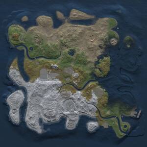Thumbnail Rust Map: Procedural Map, Size: 3700, Seed: 1912254581, 15 Monuments