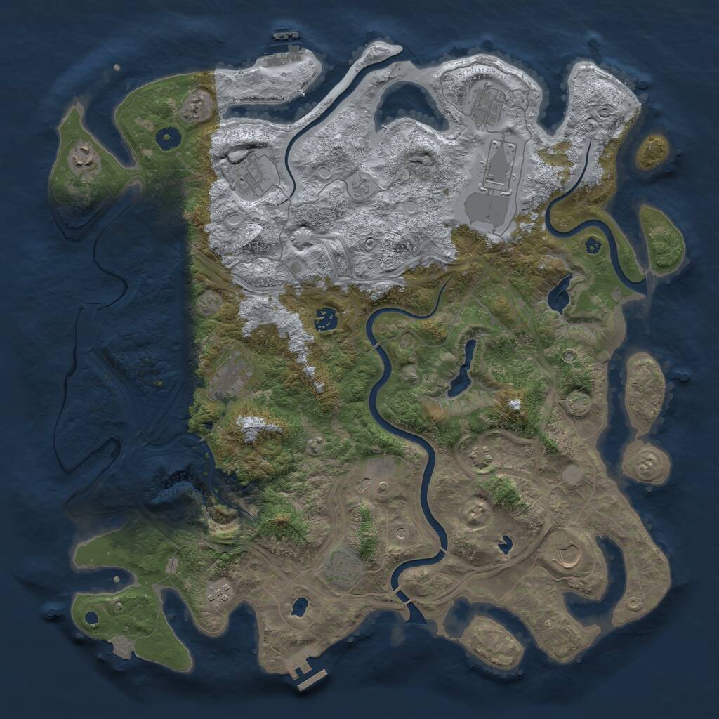 Rust Map: Procedural Map, Size: 4500, Seed: 2098831952, 16 Monuments