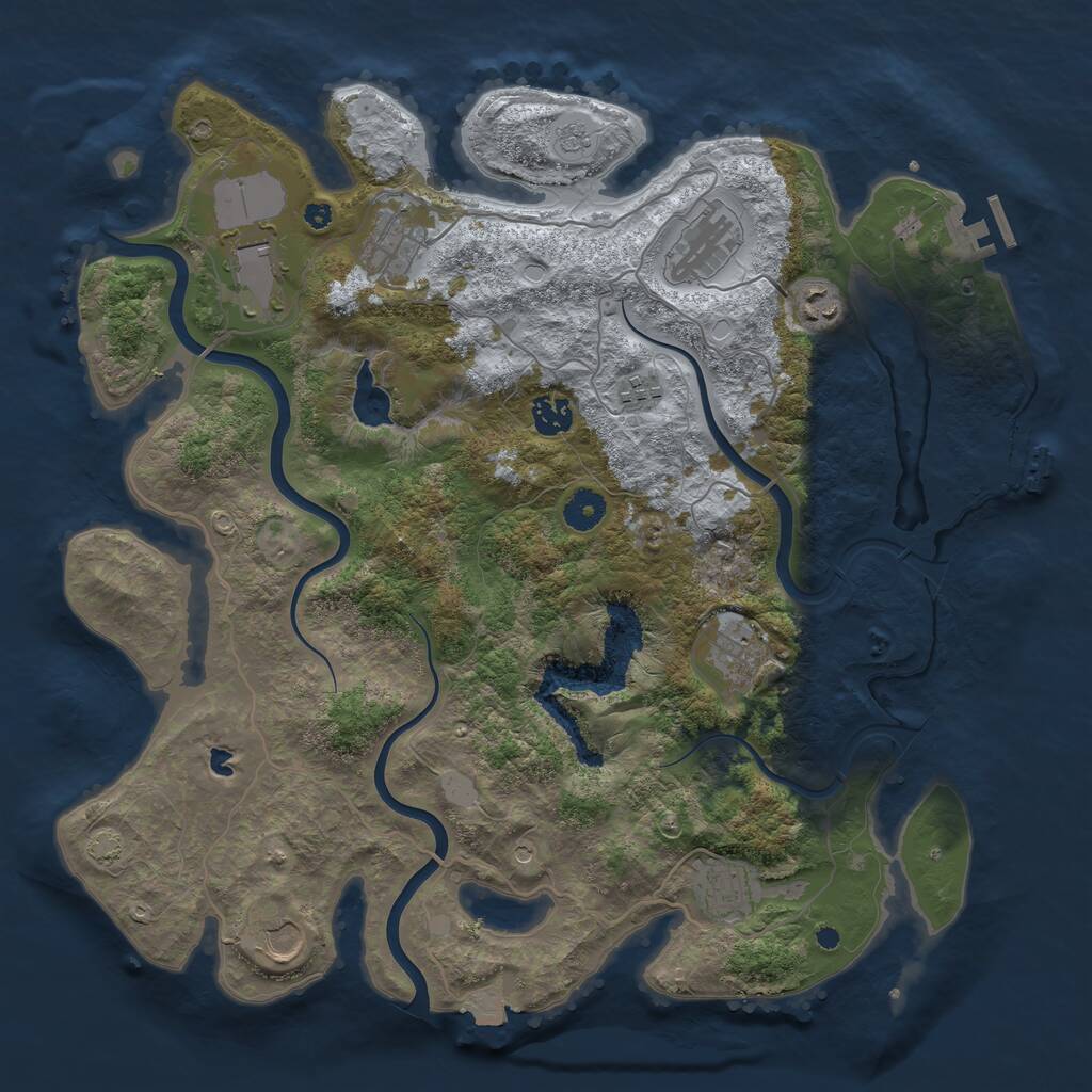 Rust Map: Procedural Map, Size: 4000, Seed: 223456, 15 Monuments