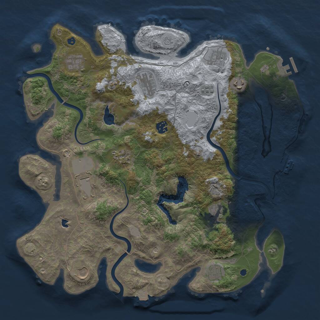 Rust Map: Procedural Map, Size: 4000, Seed: 223456, 17 Monuments