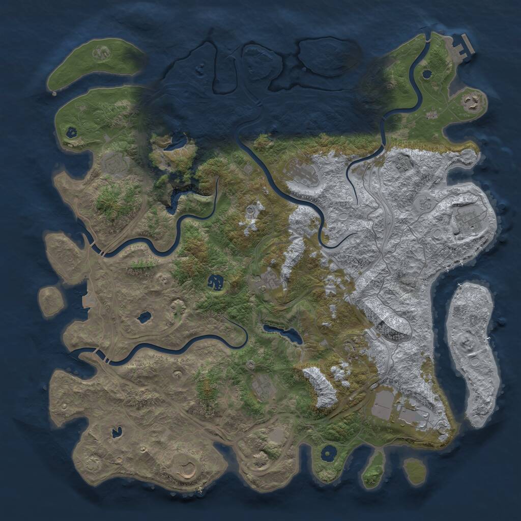 Rust Map: Procedural Map, Size: 4800, Seed: 1274548814, 16 Monuments