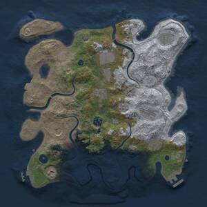 Thumbnail Rust Map: Procedural Map, Size: 3500, Seed: 812985120, 15 Monuments