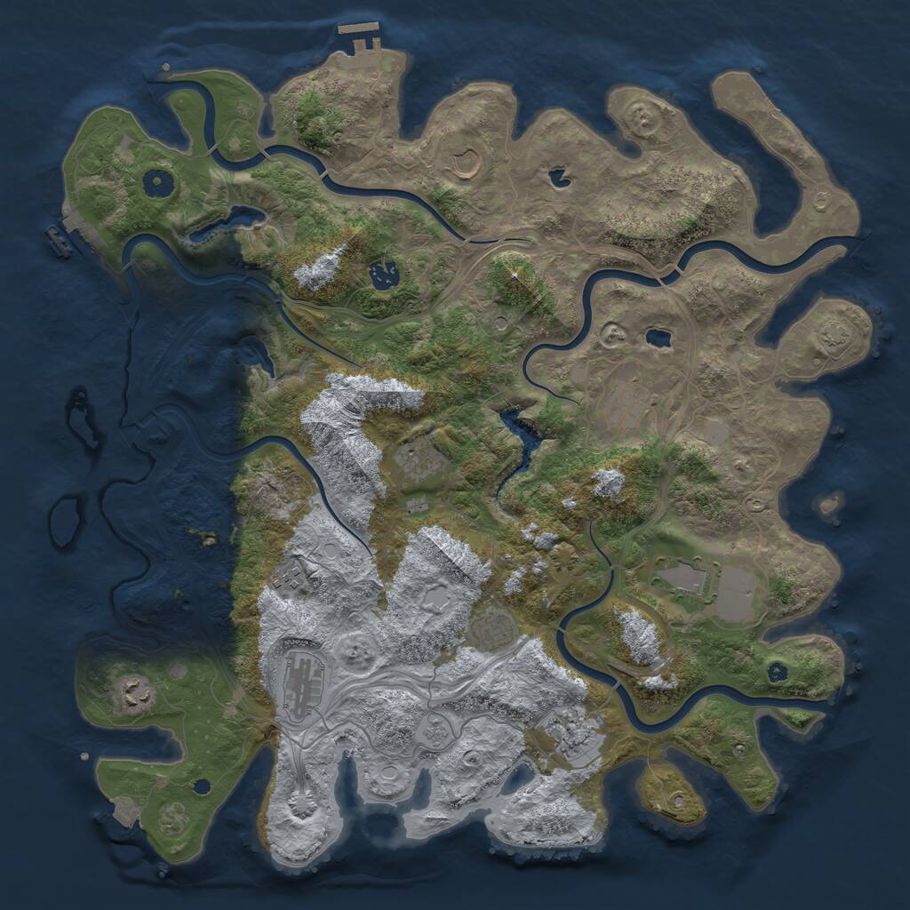 Rust Map: Procedural Map, Size: 4500, Seed: 47110815, 16 Monuments