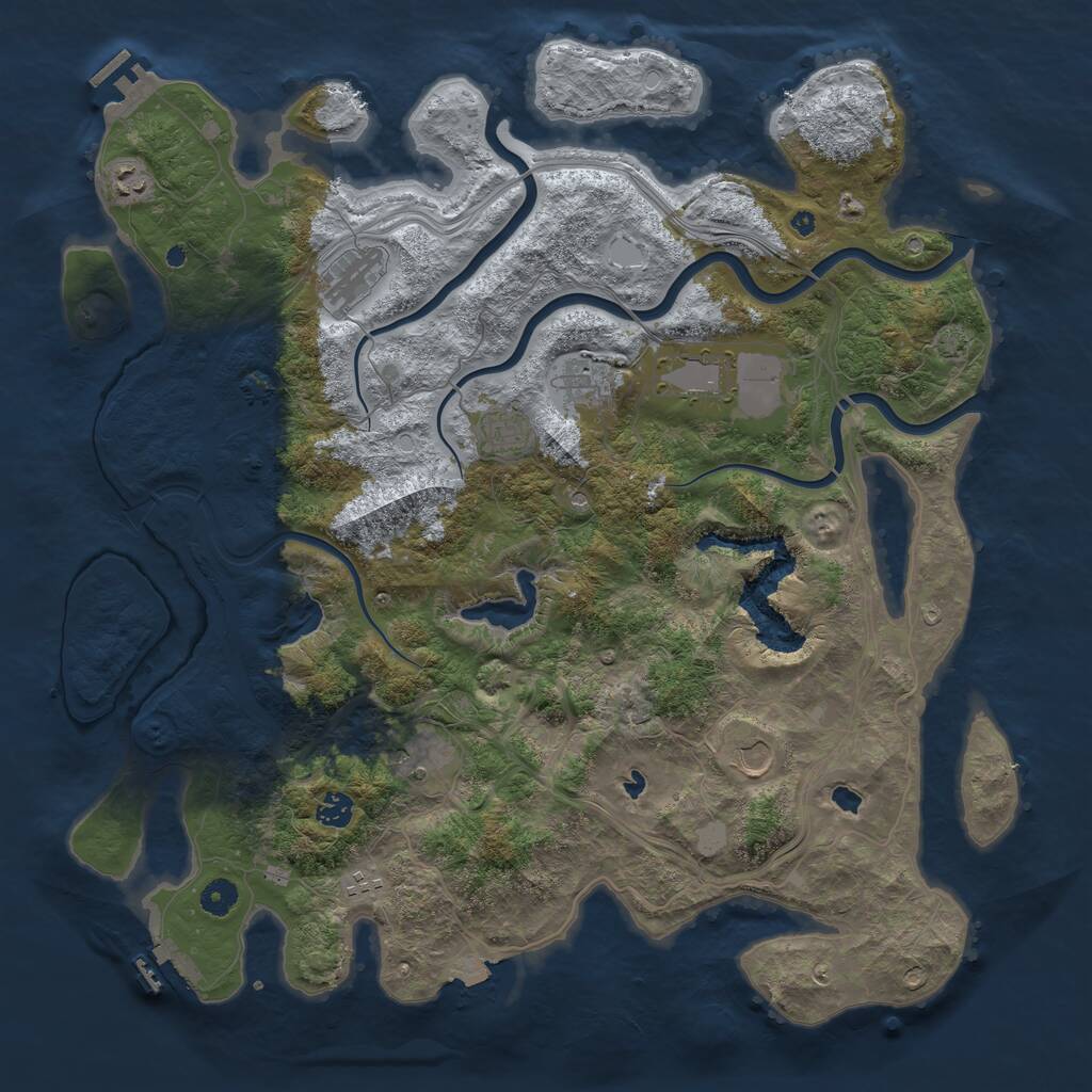 Rust Map: Procedural Map, Size: 4500, Seed: 1641073323, 14 Monuments