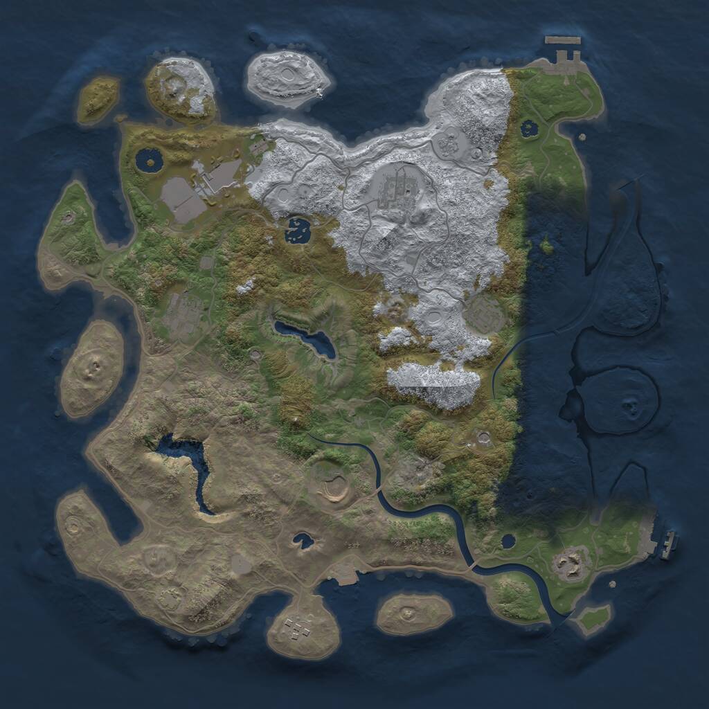 Rust Map: Procedural Map, Size: 4000, Seed: 1920770524, 14 Monuments