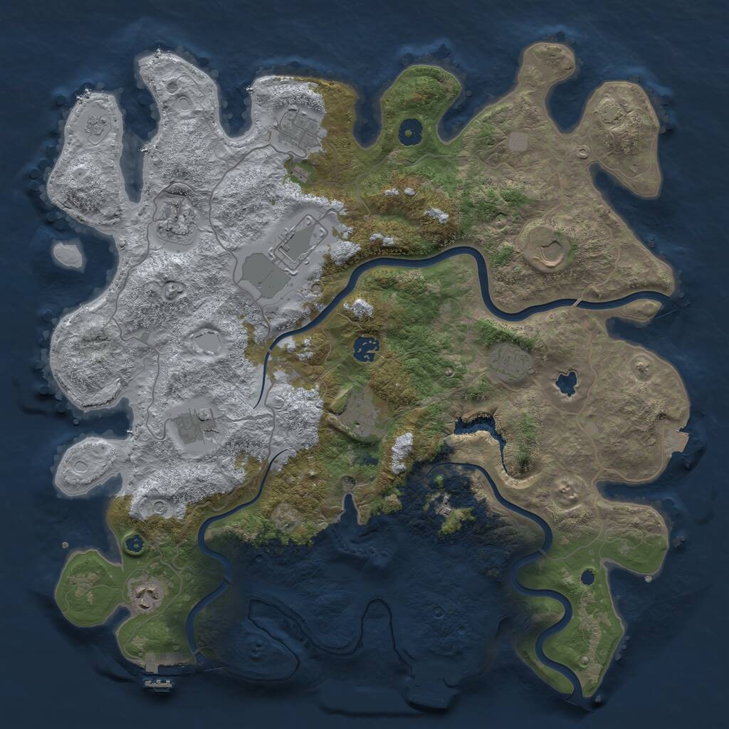 Rust Map: Procedural Map, Size: 4200, Seed: 1079840859, 16 Monuments
