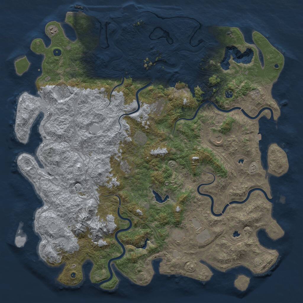 Rust Map: Procedural Map, Size: 5800, Seed: 6555127, 17 Monuments