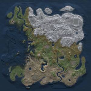 Thumbnail Rust Map: Procedural Map, Size: 4500, Seed: 722250661, 16 Monuments