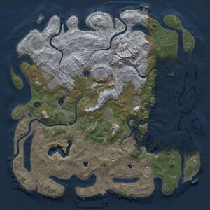 Thumbnail Rust Map: Procedural Map, Size: 5000, Seed: 2061274302, 15 Monuments