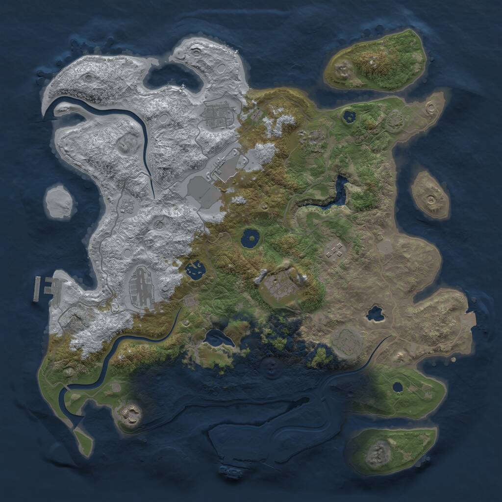 Rust Map: Procedural Map, Size: 4000, Seed: 52791, 15 Monuments