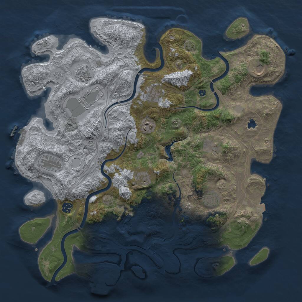 Rust Map: Procedural Map, Size: 4250, Seed: 1467344159, 17 Monuments